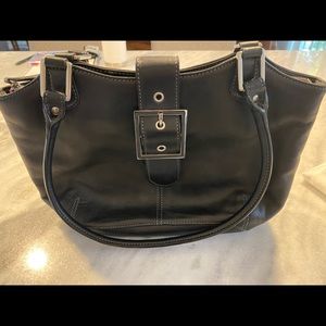 Tignanello Black Leather Shoulder Bag Purse